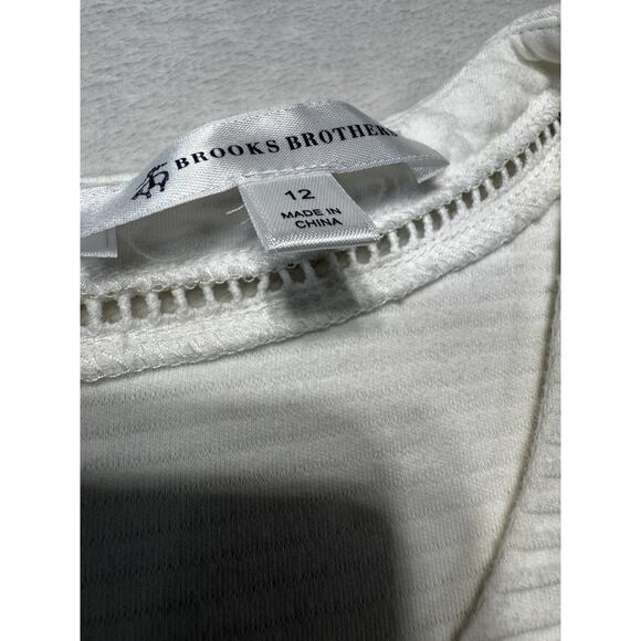 Brooks Brothers Ivory Knit Skater Dress Womens 12 Classic Fit Stealth Wealth - Picture 3 of 7